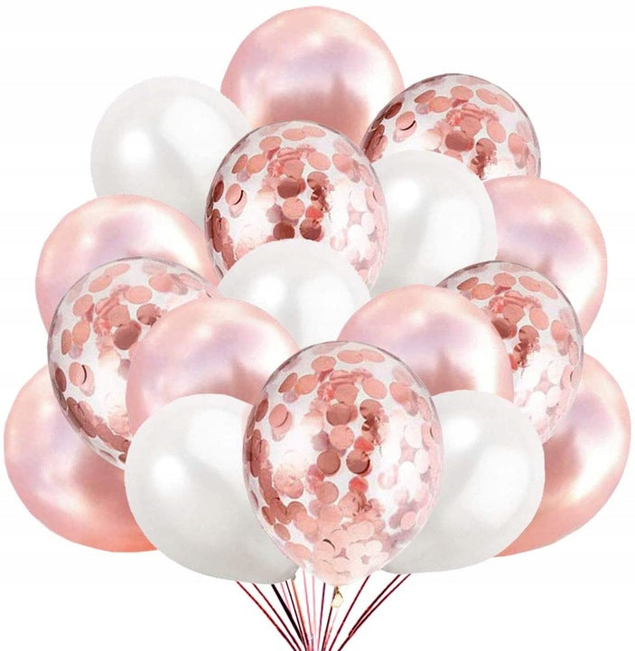 Zestaw balonów na roczek ROSE GOLD + girlanda personalizowana | Dekoracje na 1 urodziny dziewczynki