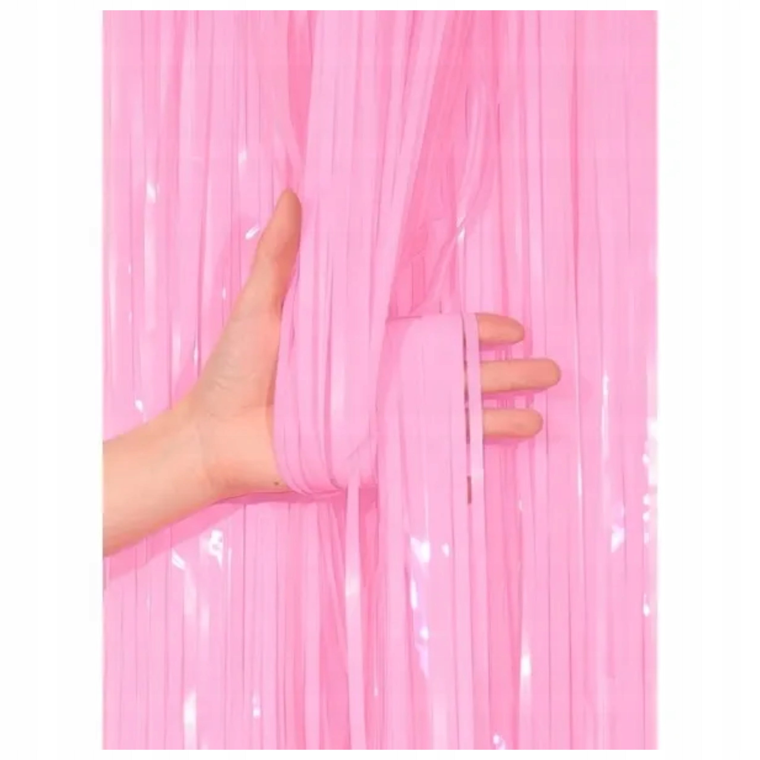 Różowa kurtyna imprezowa 100x200 cm 🎉 TŁO DO ZDJĘĆ | ŚCIANKA URODZINY BABY SHOWER WIECZÓR PANIEŃSKI HIT!