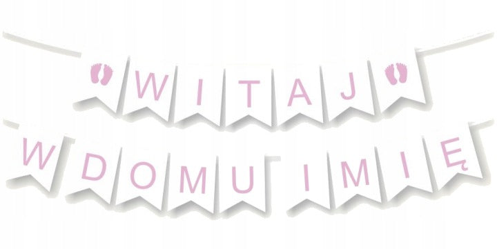 Zestaw Balonów na Powitanie Dziecka w Domu Dziewczynka – Baner Witaj w Domu + Balony