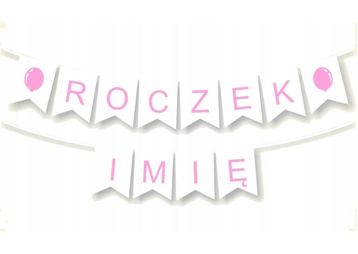 Zestaw Dekoracji na Roczek Dziewczynki – Balony na Roczek, Cyfra 1, Girlanda z Imieniem