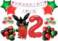 Dekoracje Urodzinowe Bing na 2 Urodziny Dziecka Balony Królik Bing Cyfra 2 Zestaw