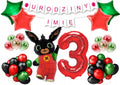 Dekoracje Urodzinowe Bing na 3 Urodziny Dziecka Balony Królik Bing Cyfra 3 Zestaw